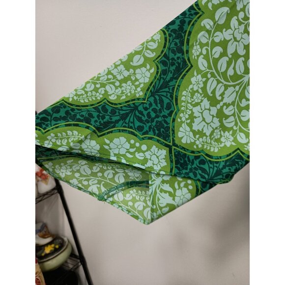 Beautiful By Lawrence Zarian Womens BOHO Blouse Size 1X Green Printed 3/4 Sleeve - Picture 4 of 8